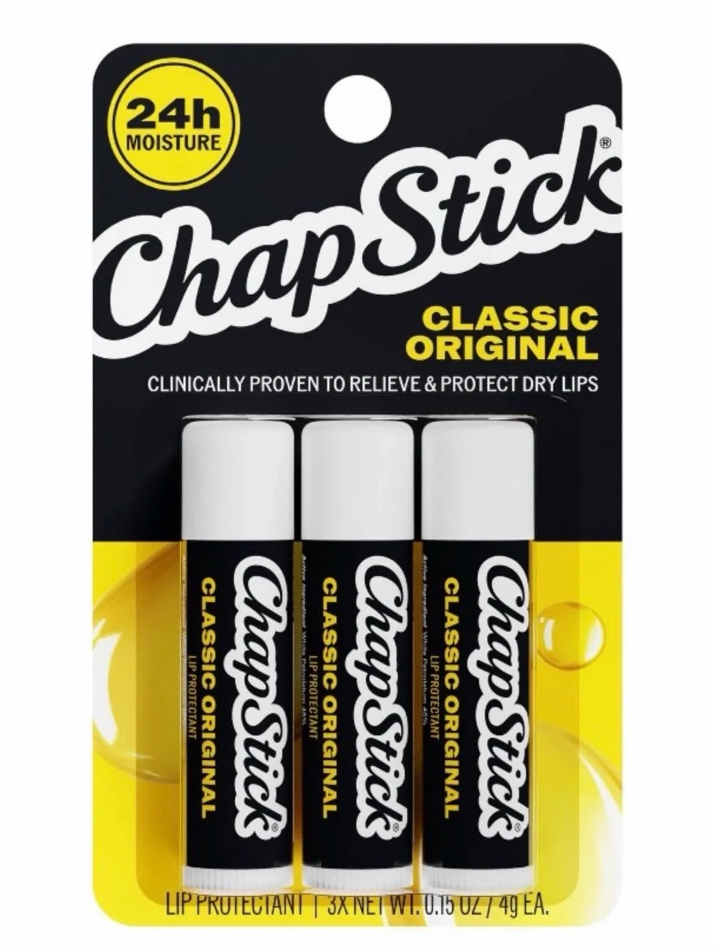 NEW Set of 4 Unscented Lip Balm Chapstick, Portland Bee Balm, Classic Chapstick